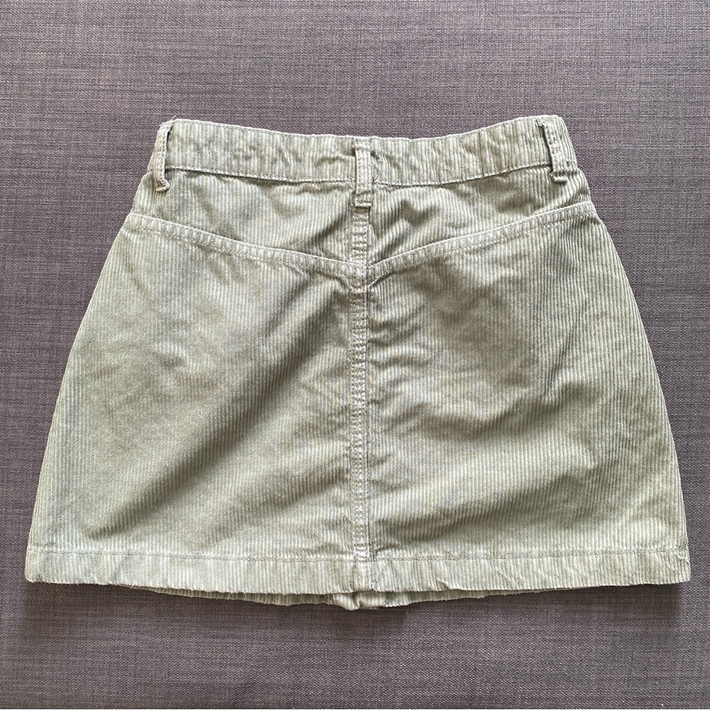 Free People Sage Green Corduroy Short Skirt Size 4 - Picture 6 of 9